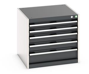 Cabinet consists of 2 x 75mm, 2 x 100mm and 1 x 150mm high drawers 100% extension drawer with internal dimensions of 525mm wide x 525mm deep. The drawers have a U.D.L of 75kg (when approaching high weight loads it is suggested to fix the cabinet For Static Framework Benches only